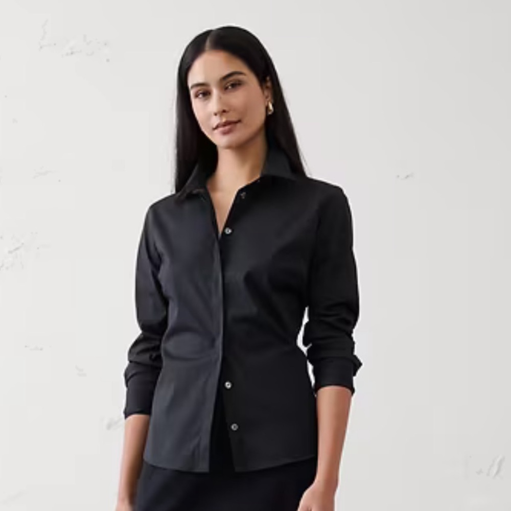 Classic Black Button- EASY CARE TAILORED SHIRT